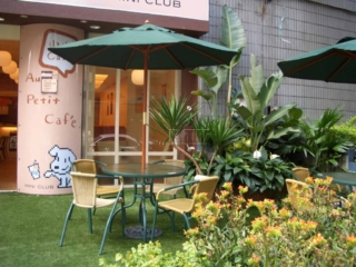Coffee shop artificial turf landscape