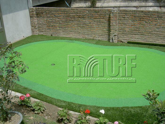 Artificial grass green practice area