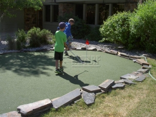 Artificial grass green practice area