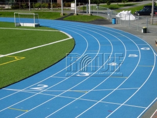 Artificial turf running tracks (blue color)